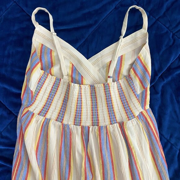 Edgewater Drive White + Multi-Colored Pastel Striped Spring / Summer Maxi Dress - Picture 5 of 5